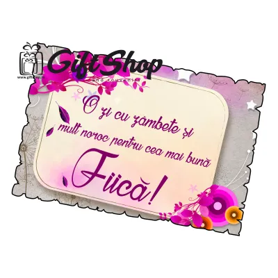 O zi cu zambete pentru cea mai buna fiica, magnet frigider  mgs105